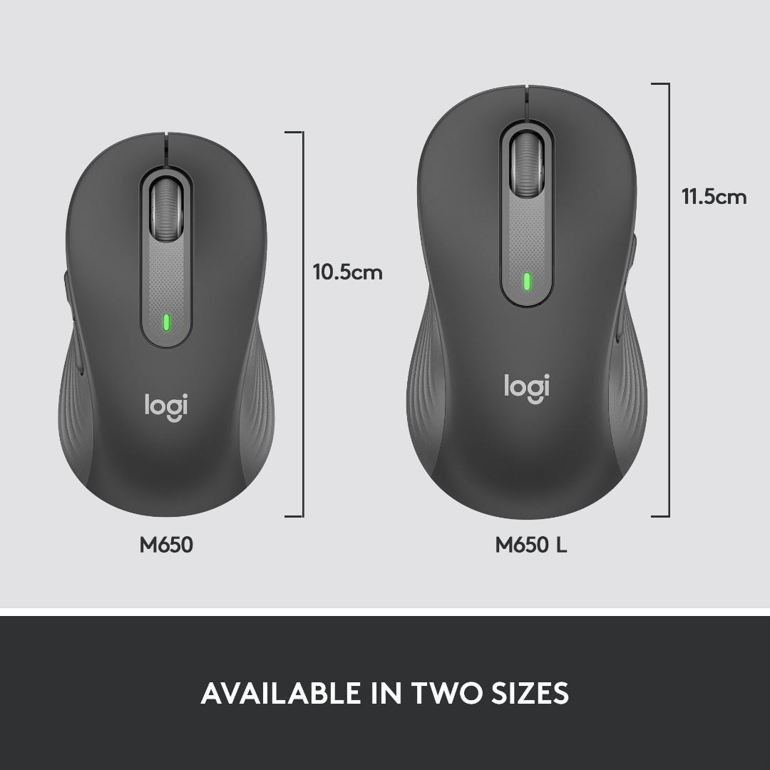 Logitech Signature M650 Wireless Mouse with Silent clicks (Graphite)